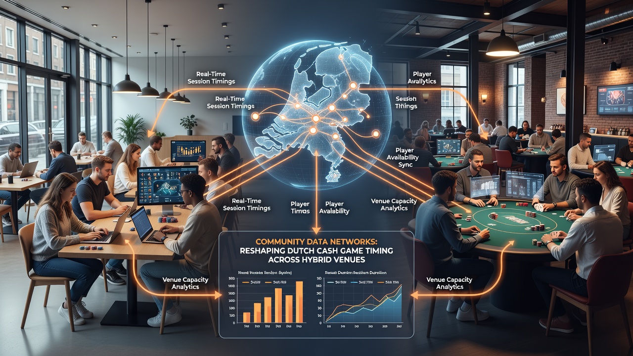 Grafiek die sessietiming patronen toont in Nederlandse hybride poker venues via community data