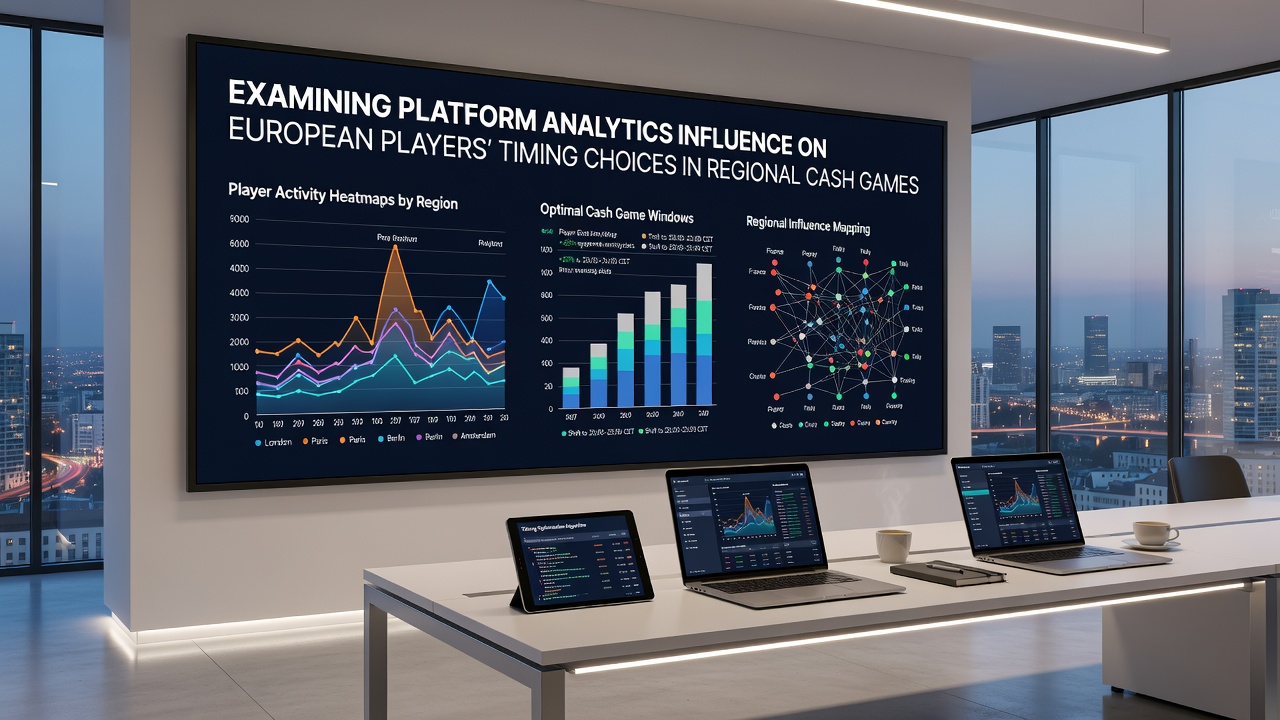 Analyse dashboards tonen piekuren voor cash games in Europese regio's