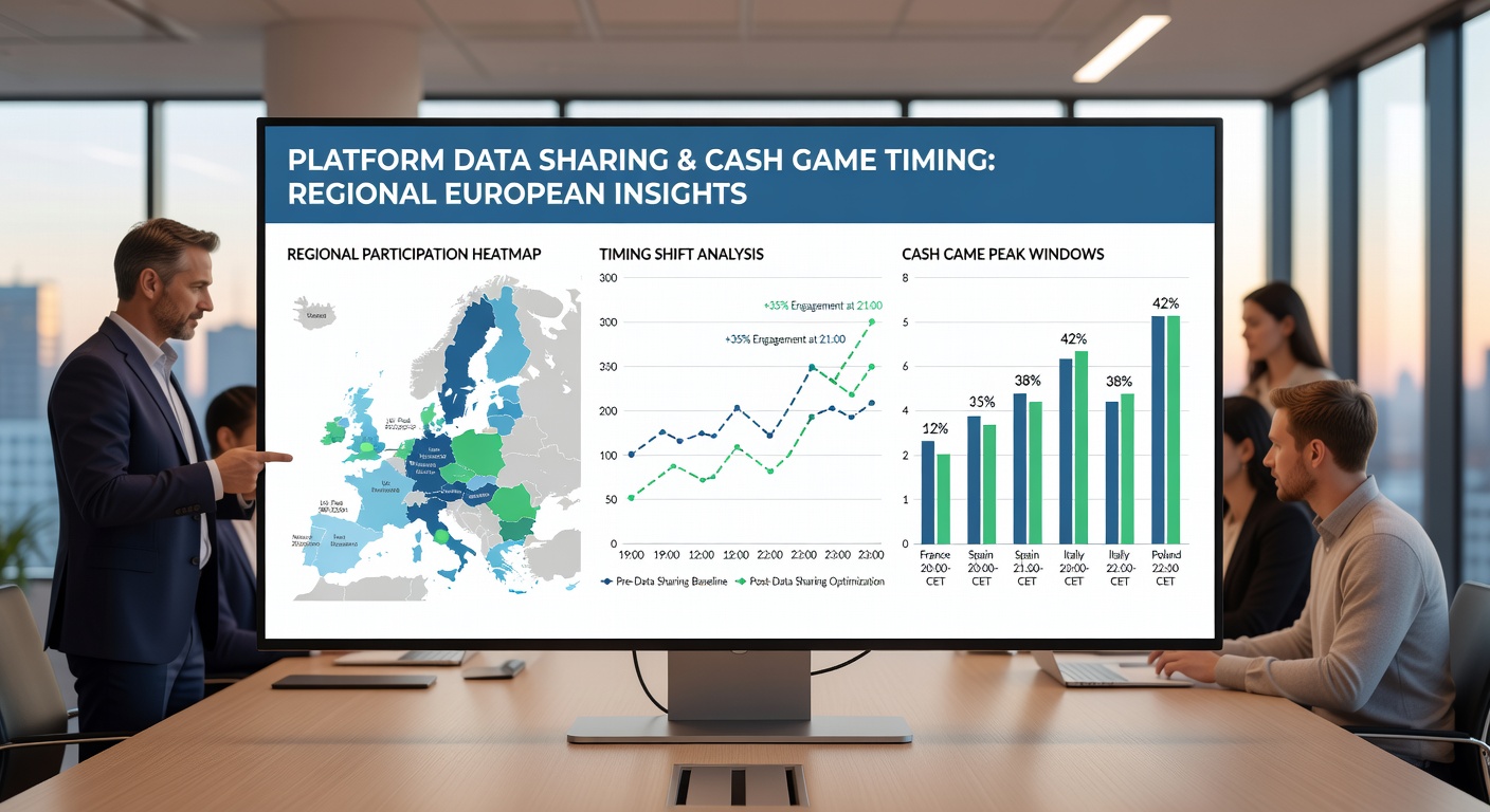 Grafiek die regionale timingverschillen in Europese cash games toont op basis van gedeelde platformdata